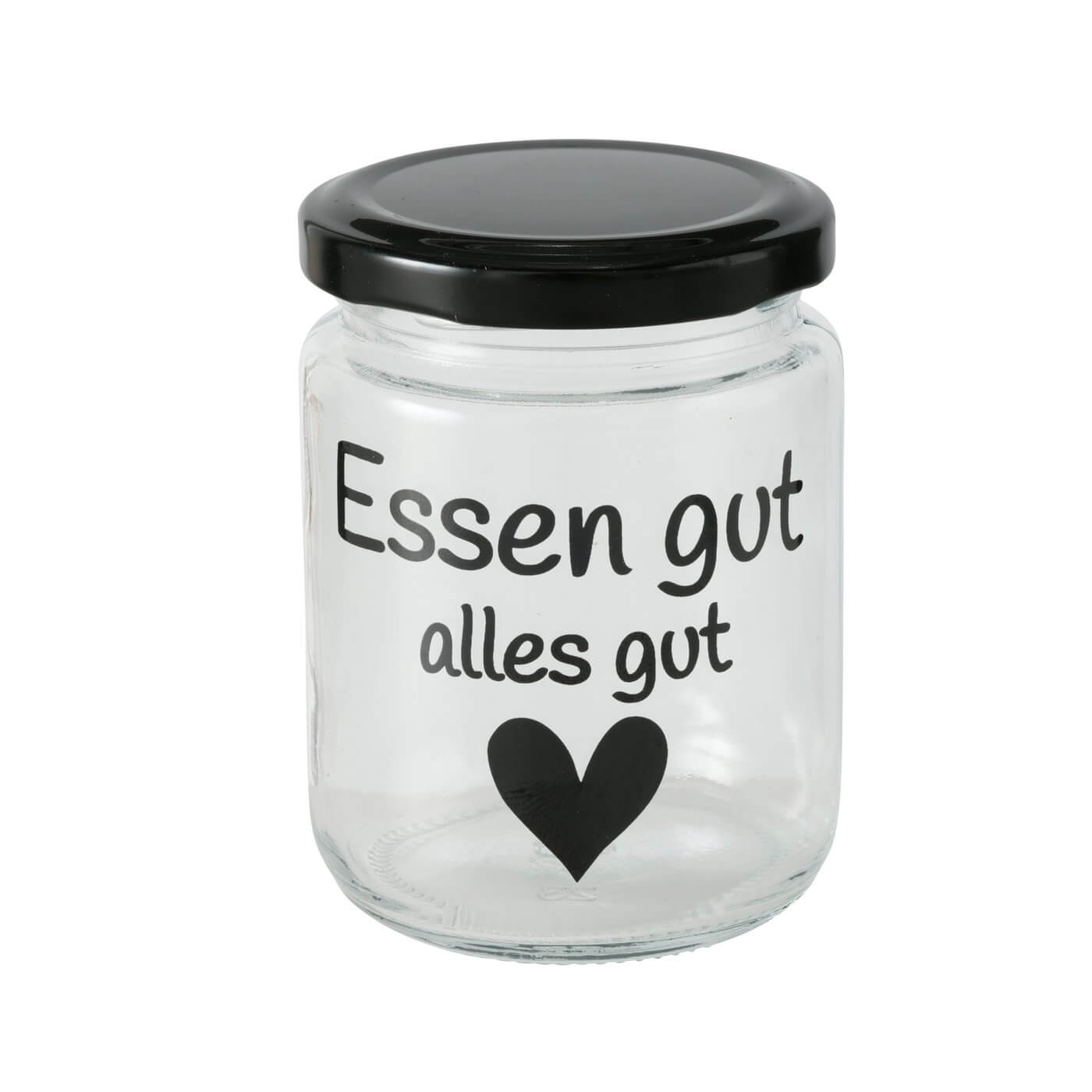 Einmachglas mit Spruch Essen gut