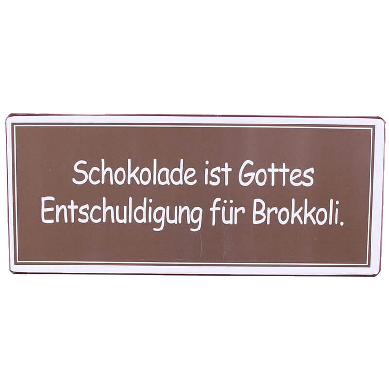 Blechschild Schokolade Brokkoli