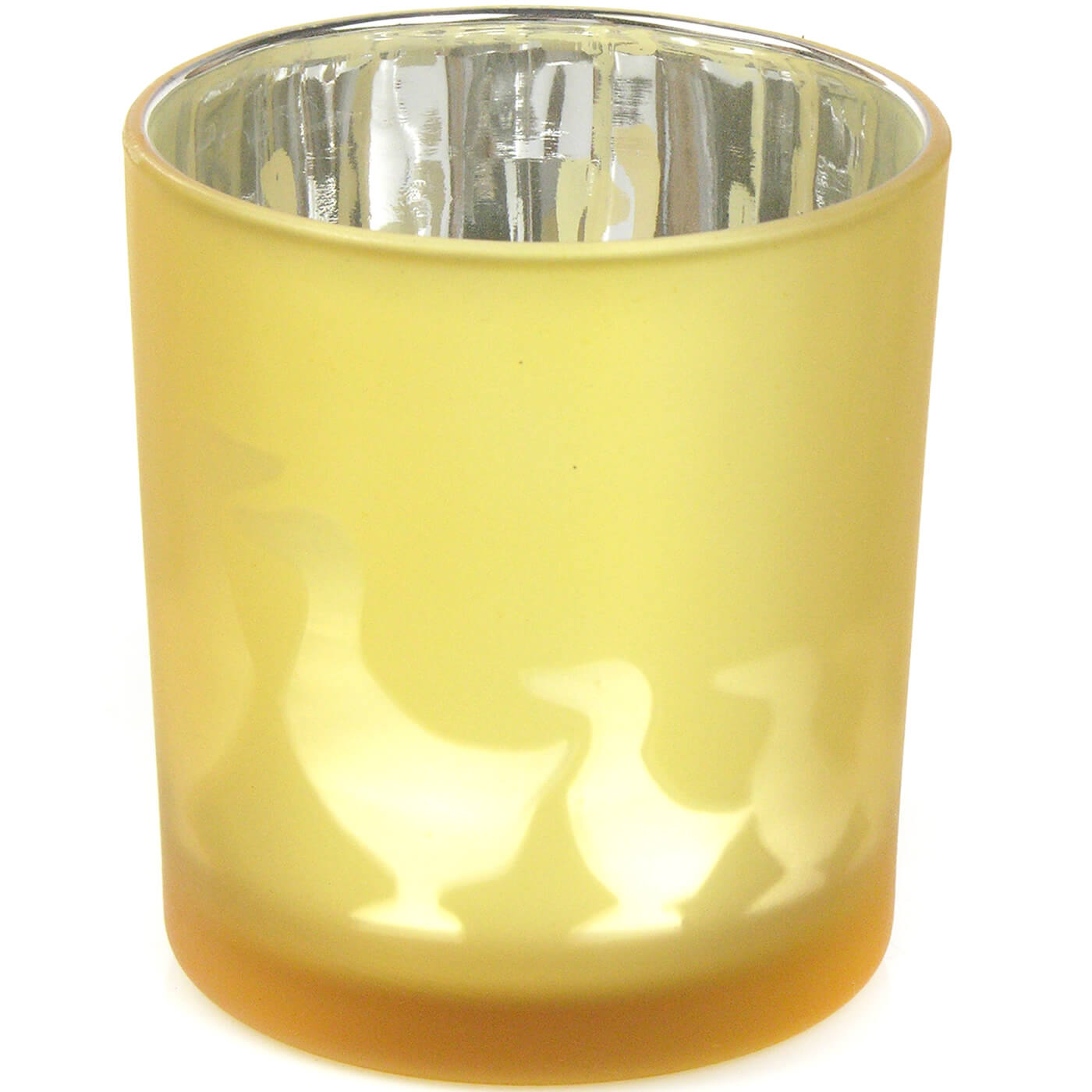 Windlicht gelb mit Gänsen
