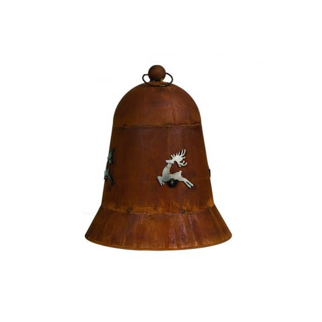 Rostdeko Glocke mit Hirschmotiv