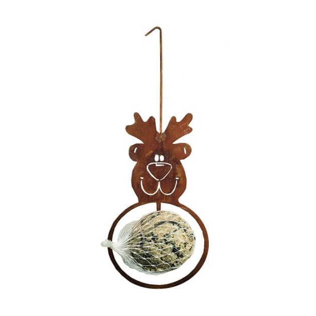 Rostdeko Hänger Rentier mit Meisenknödel-Halter 