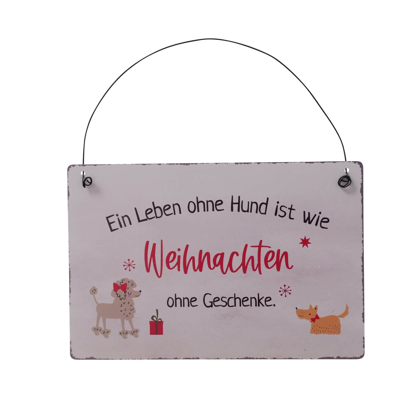 Blechschild Barney ohne Geschenke