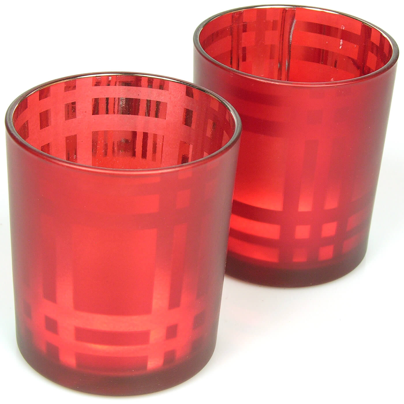 Glas Windlicht rot