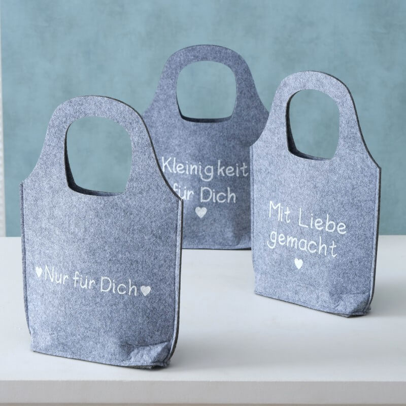 Geschenktasche Filz Mit Liebe gemacht