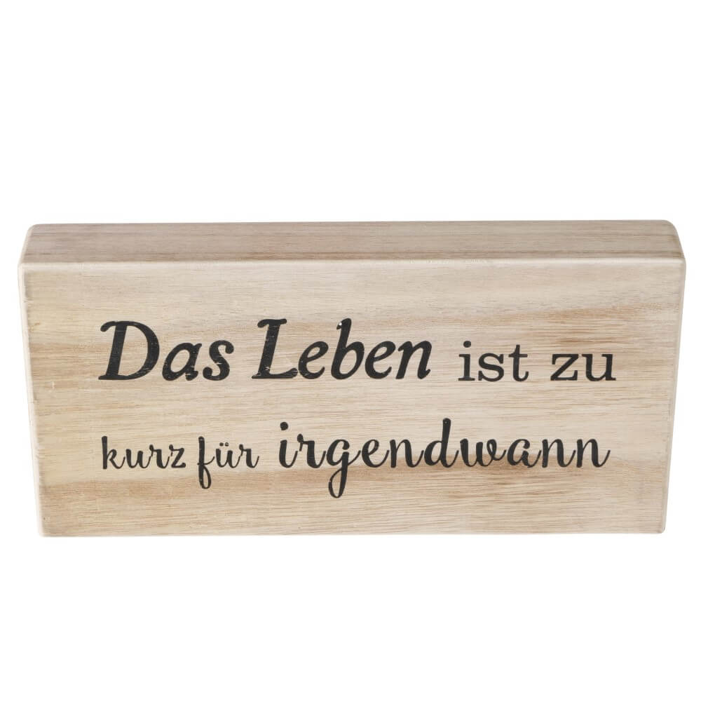 Holzschild Leben