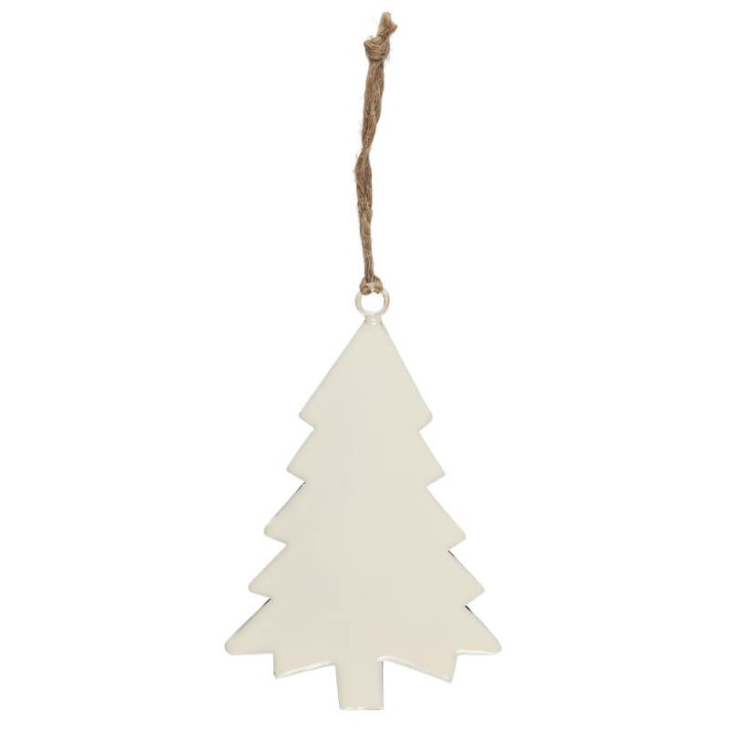 Tannenbaum Anhänger Metall Weiss