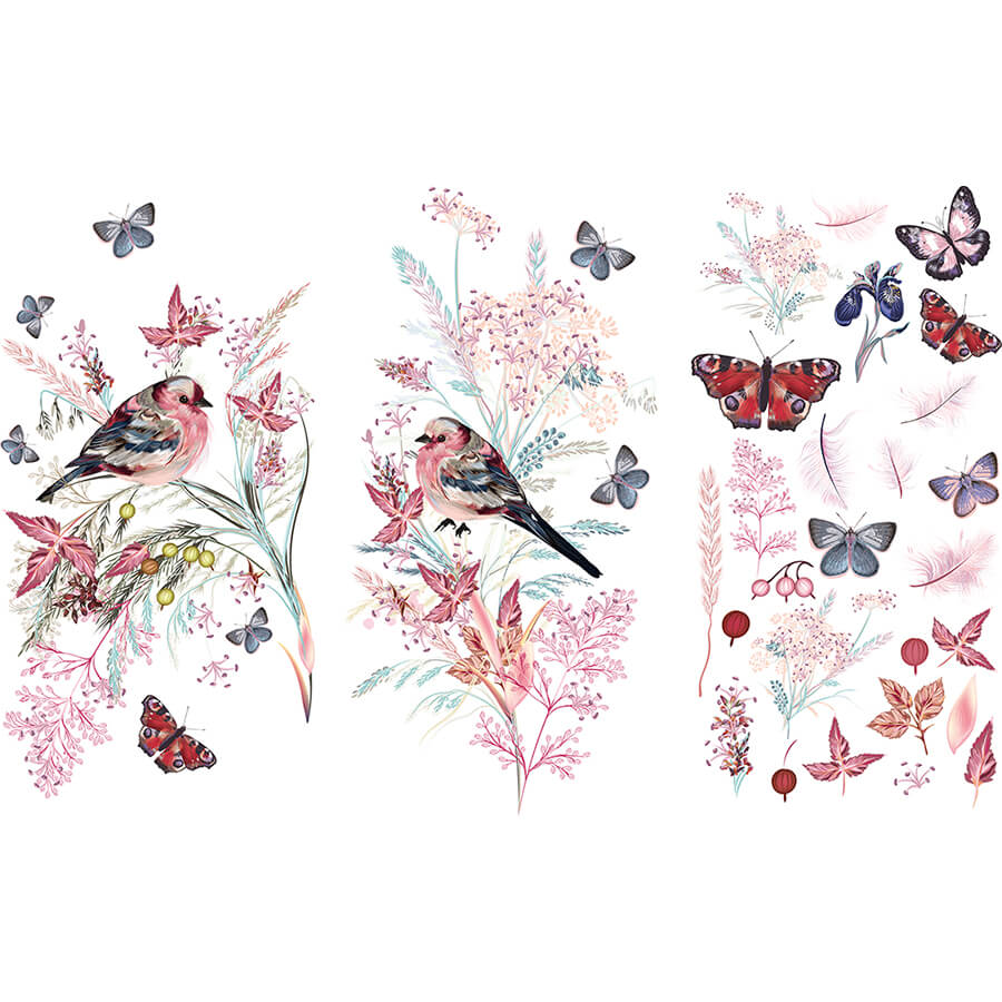 Dekor Transferfolie Oiseau Rose