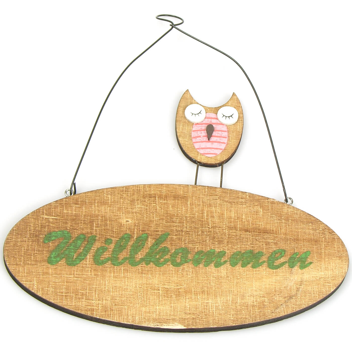 Schild Willkommen mit Eule