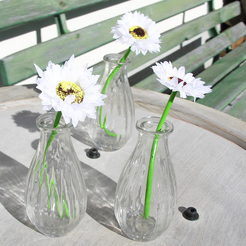 Glasvasen mit Gerbera Weiss