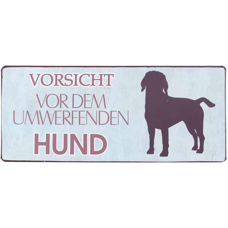 Blechschild Umwerfenden Hund