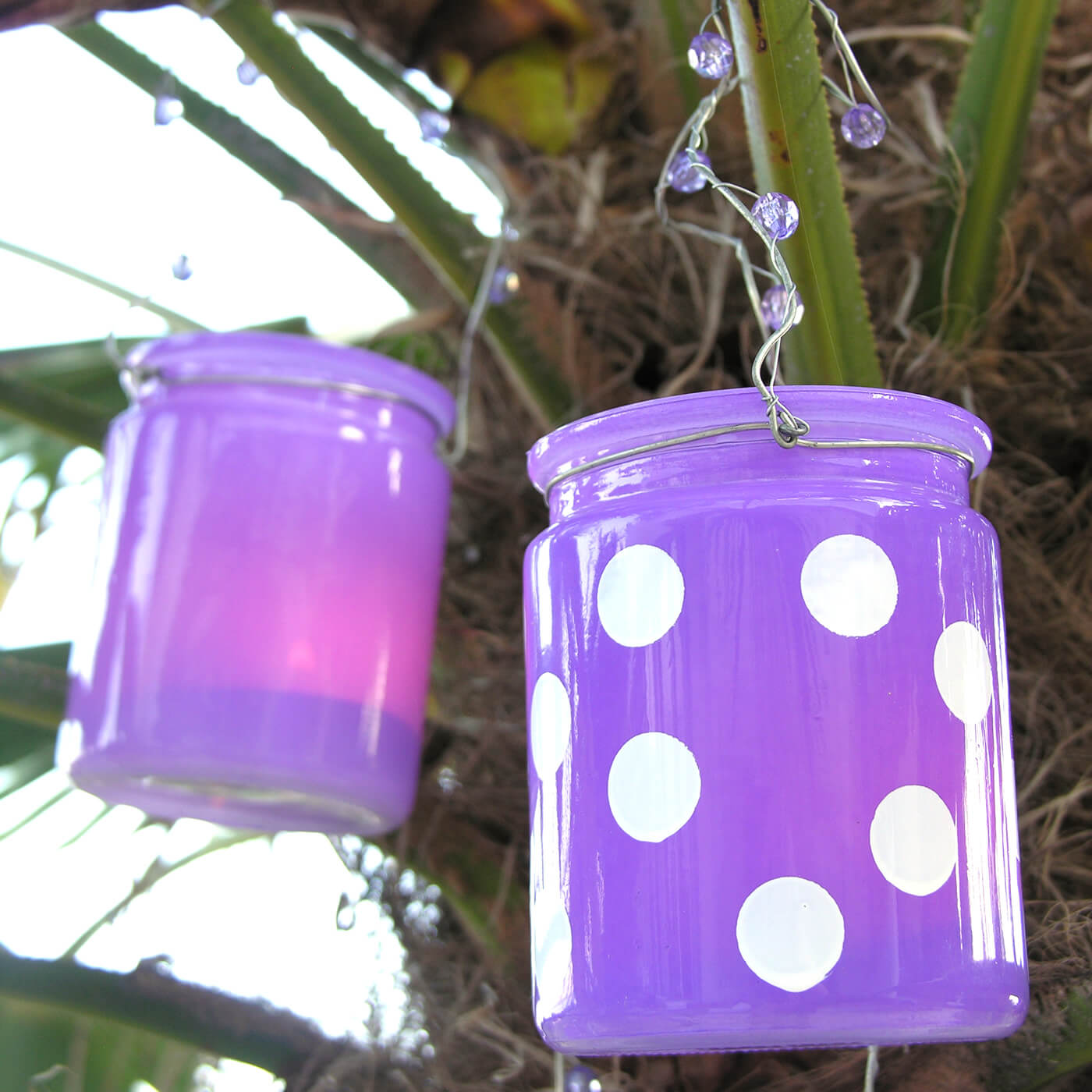 Windlichter Lila