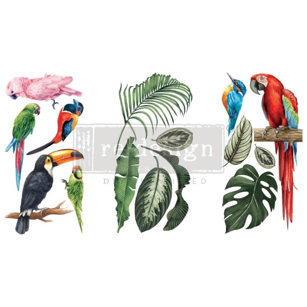 Deko Transferfolie Tropical Birds