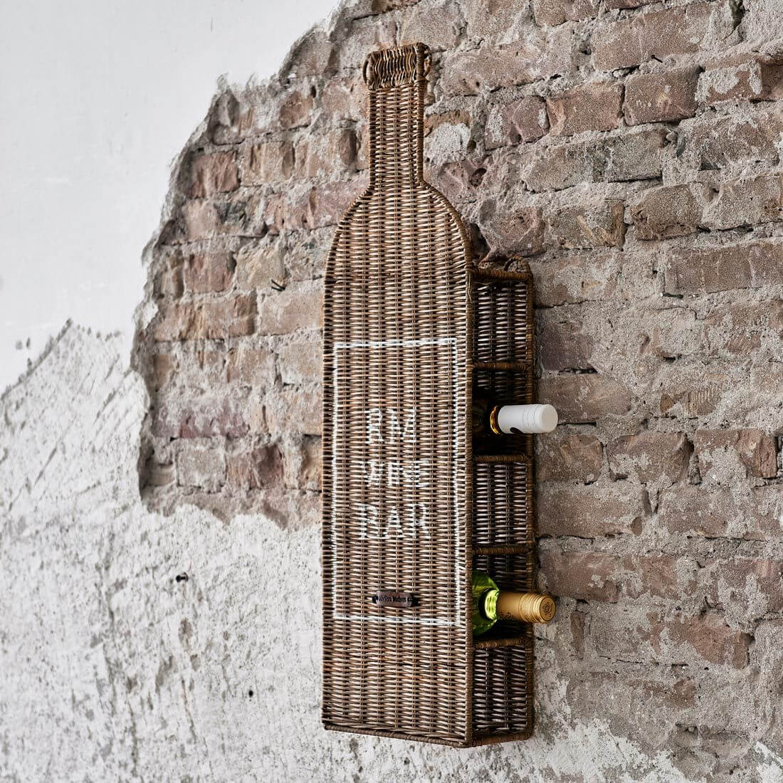 Wandregal Rattan Wine Bar Bottle