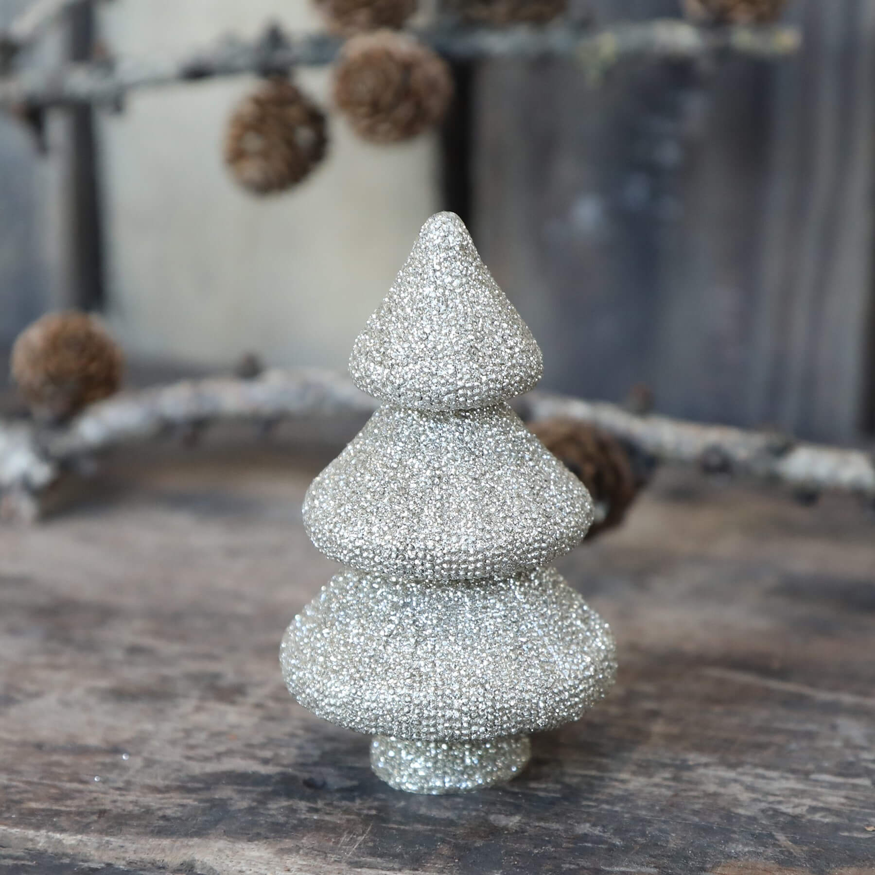 Weihnachtsbaum mit Glitzer Champagne