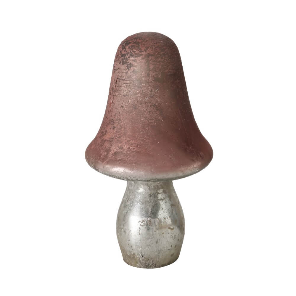 Deko Pilz aus Glas Berry Rosé