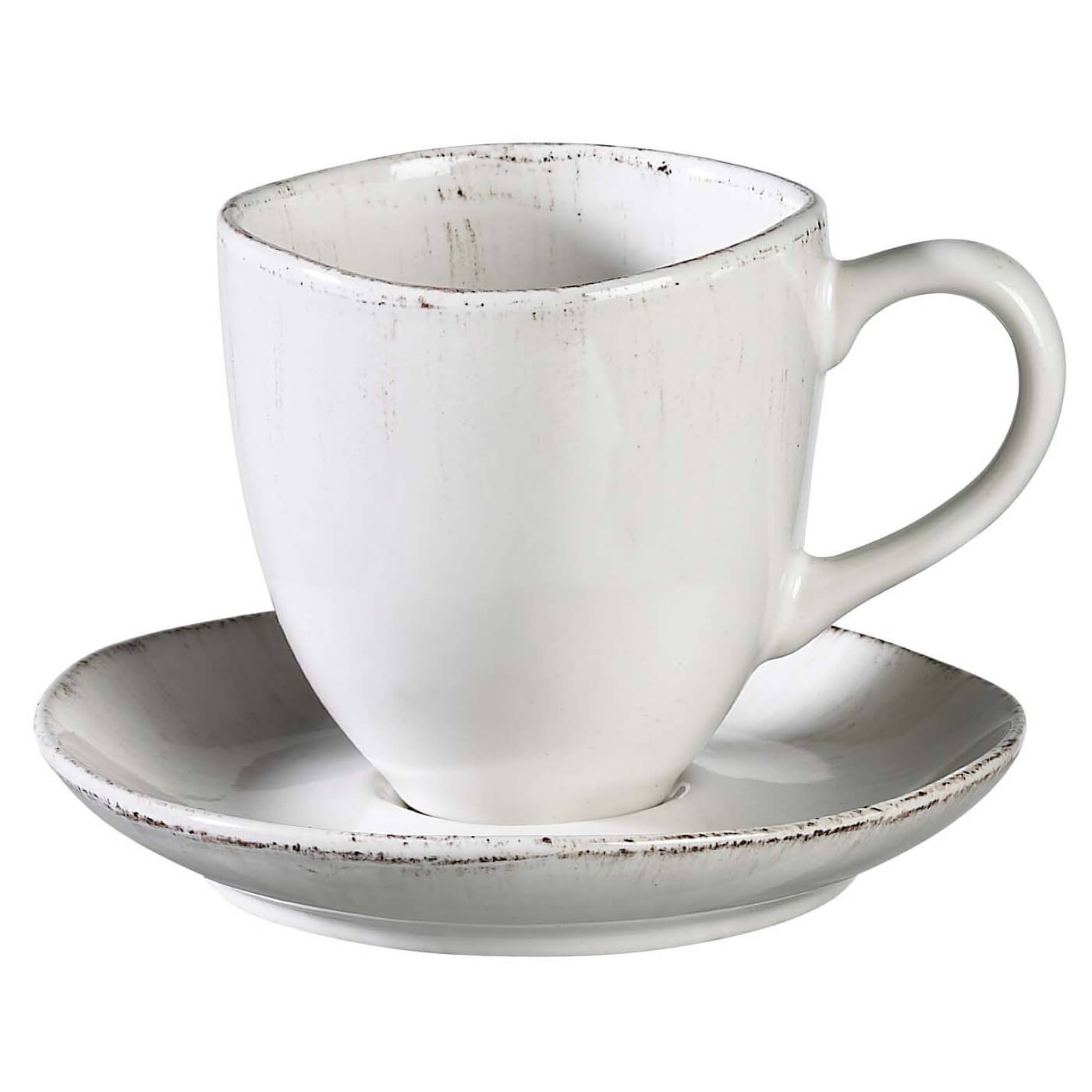 Brushed Espresso Tasse Weiss