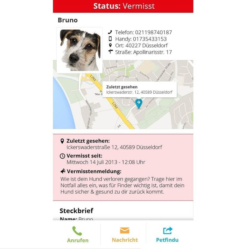 Hundemarke Petfindu Karo Braun Beige