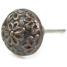 Möbelknopf Metallic Bronze Blumen