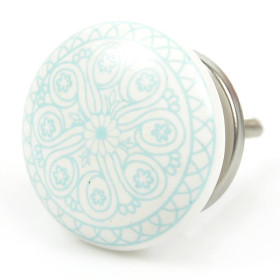 Möbelknopf Mandala Hellblau