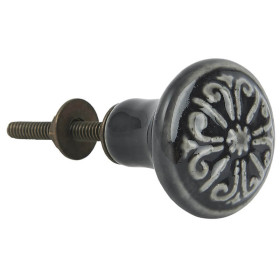 Möbelknopf Rustikal Ornament Schwarz